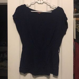 F21 drop shoulder peplum elastic waistband top